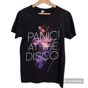 Panic! at the Disco Graphic Tee T-shirt Small Black Solid Short Sleeve